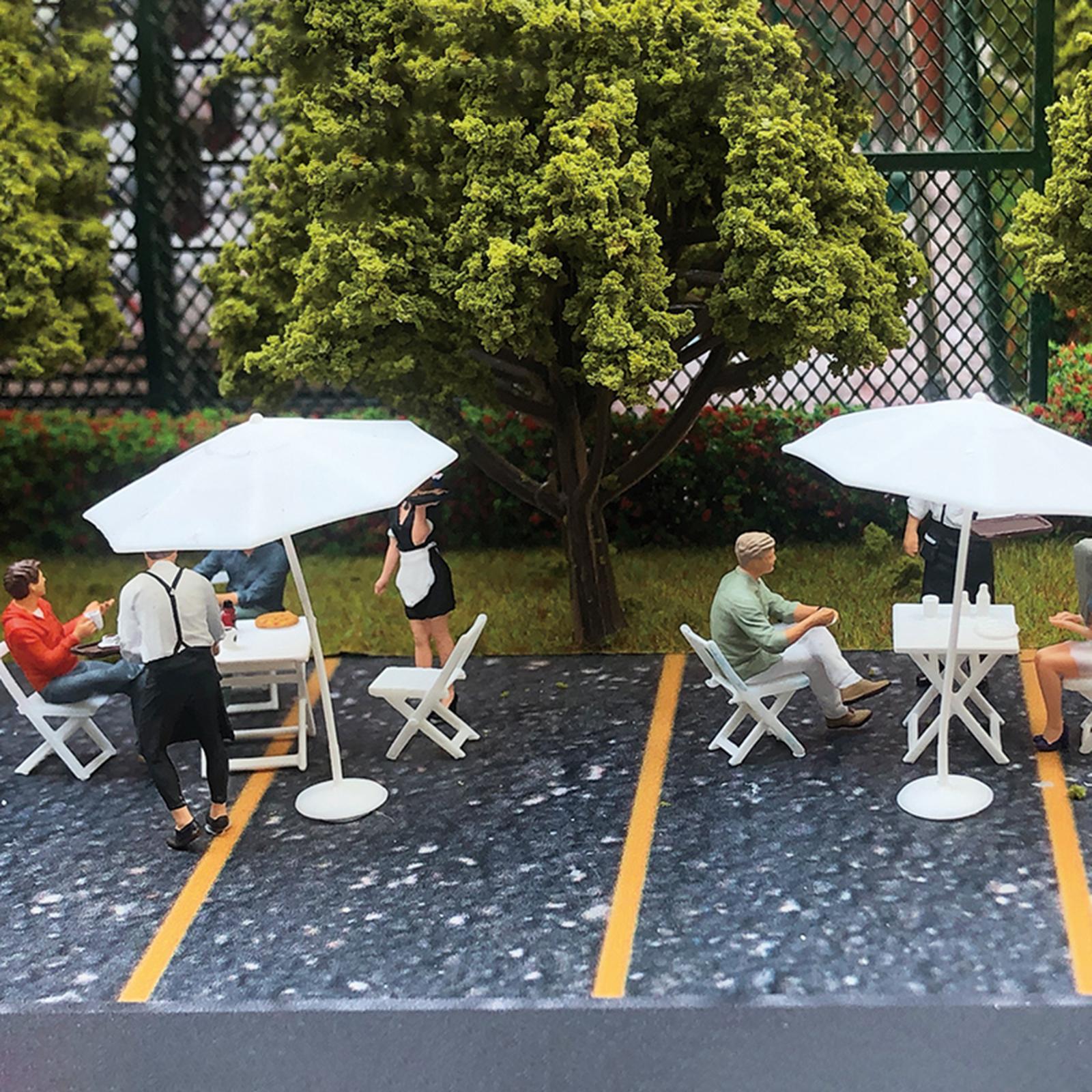 2x1:64 Figures Waiter Manger Scene Layout Diorama Toy Shirt Green