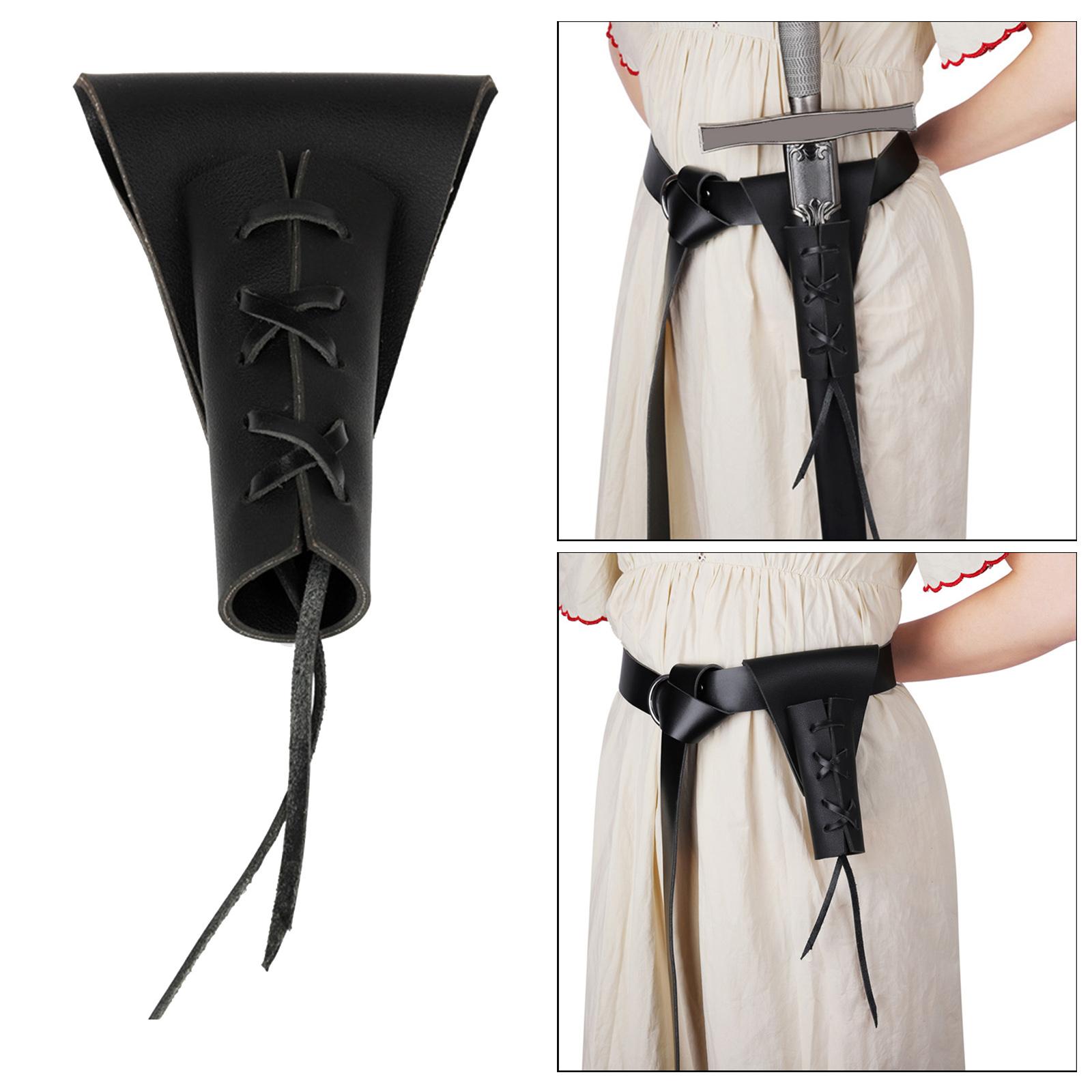 Medieval Sword Belt Waist Scabbard Holder Battle Costume Rapier Belt Black