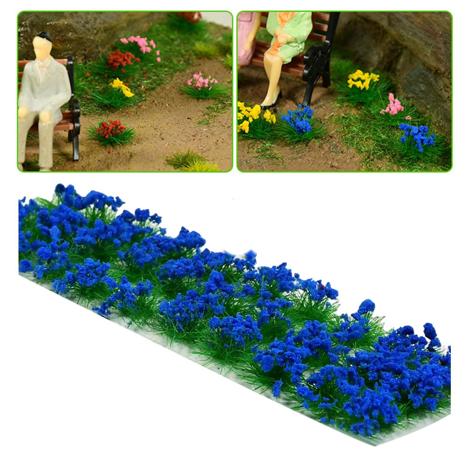 30Pcs Flower Cluster Grass Tufts Static Scenery Model DIY Blue