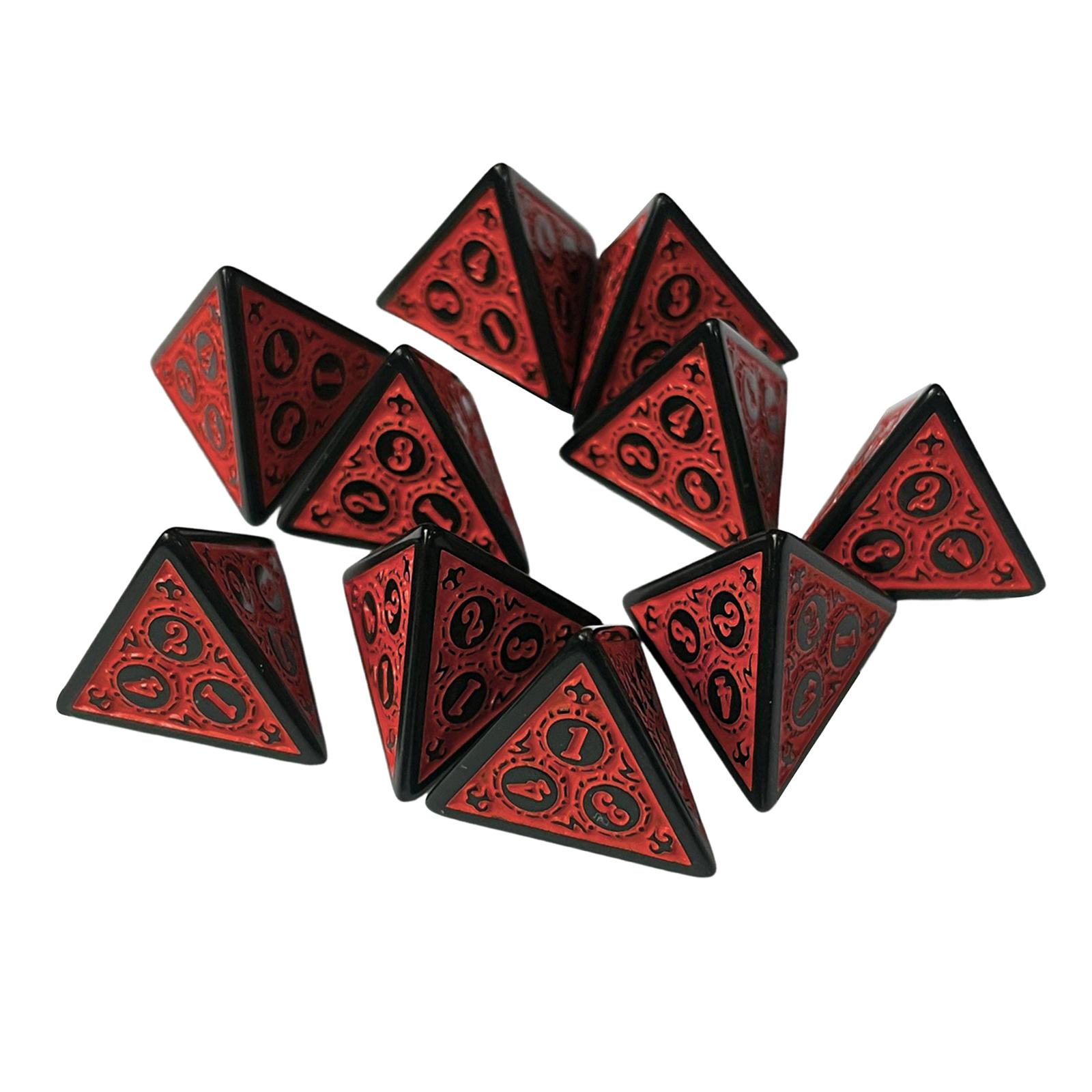 Acrylic D4 Dice Set Red