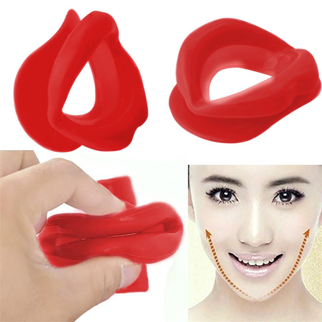 3xSilicone Face Lift Slimmer Lip Trainer Tightener Muscle Oral Exerciser Red