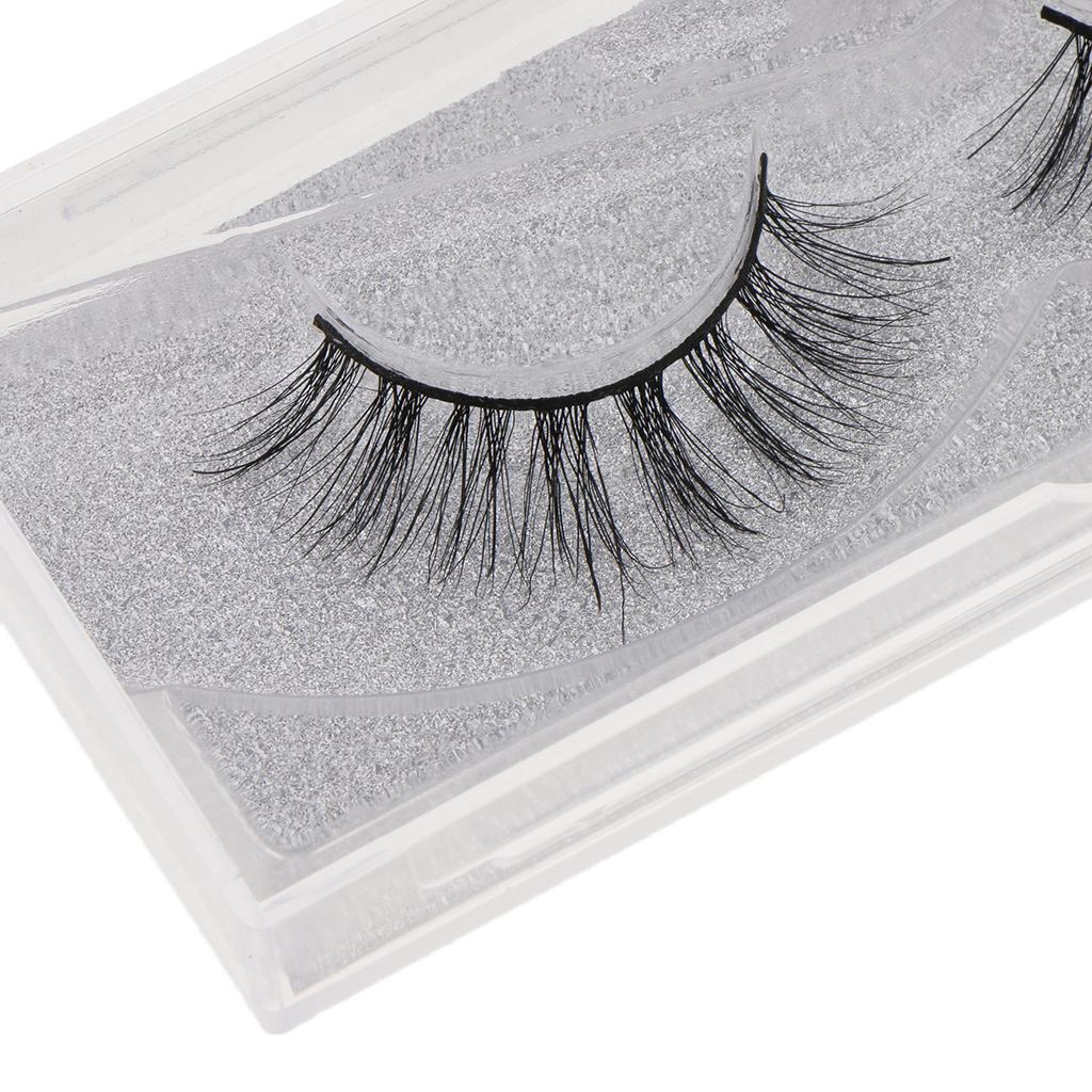 1 Pairs Beauty Natural Makeup Handmade Messy Cross Style False Eyelashes