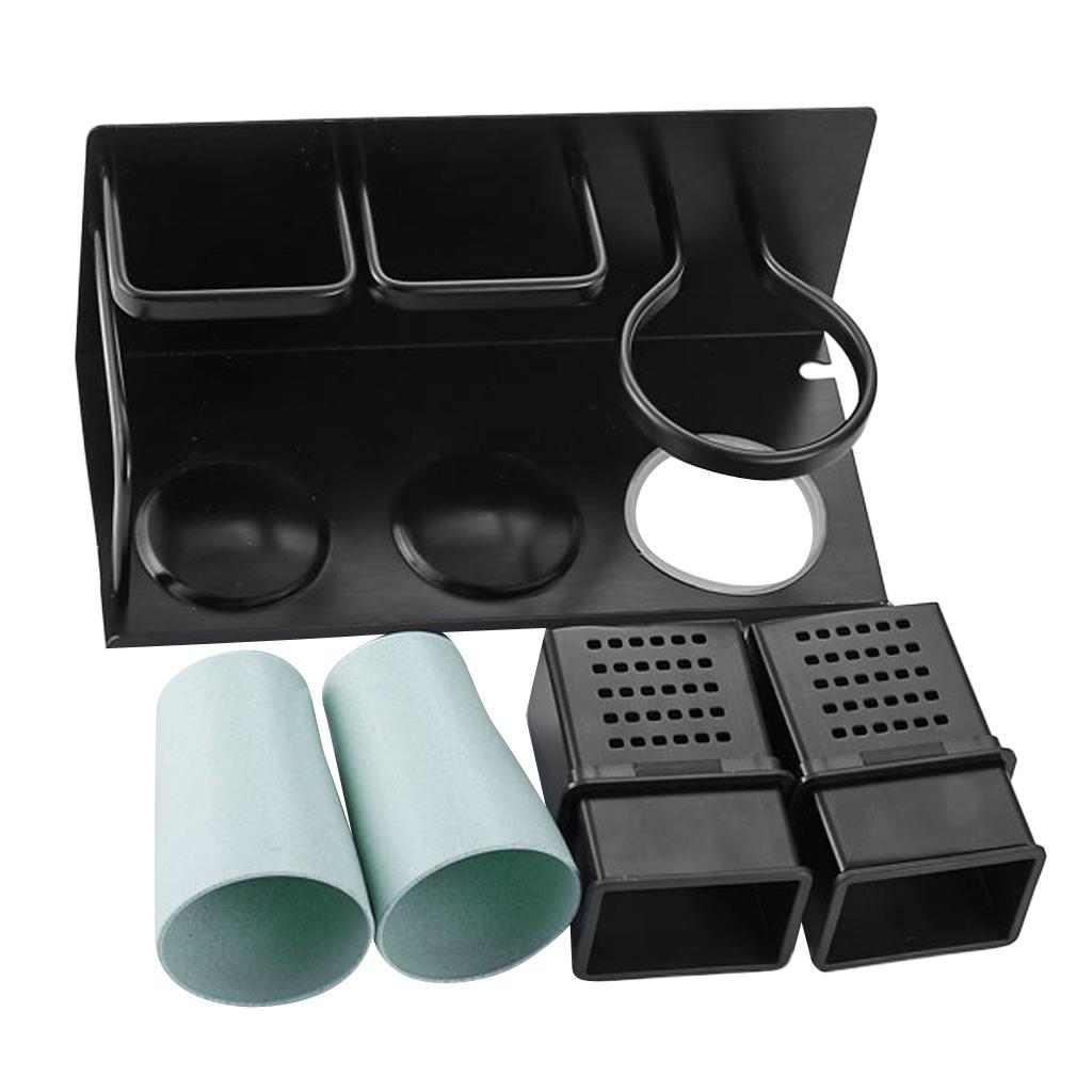 Wall Mounted Hair Dryer Holder Rack Hanger Straightener Comb Organizer Cups