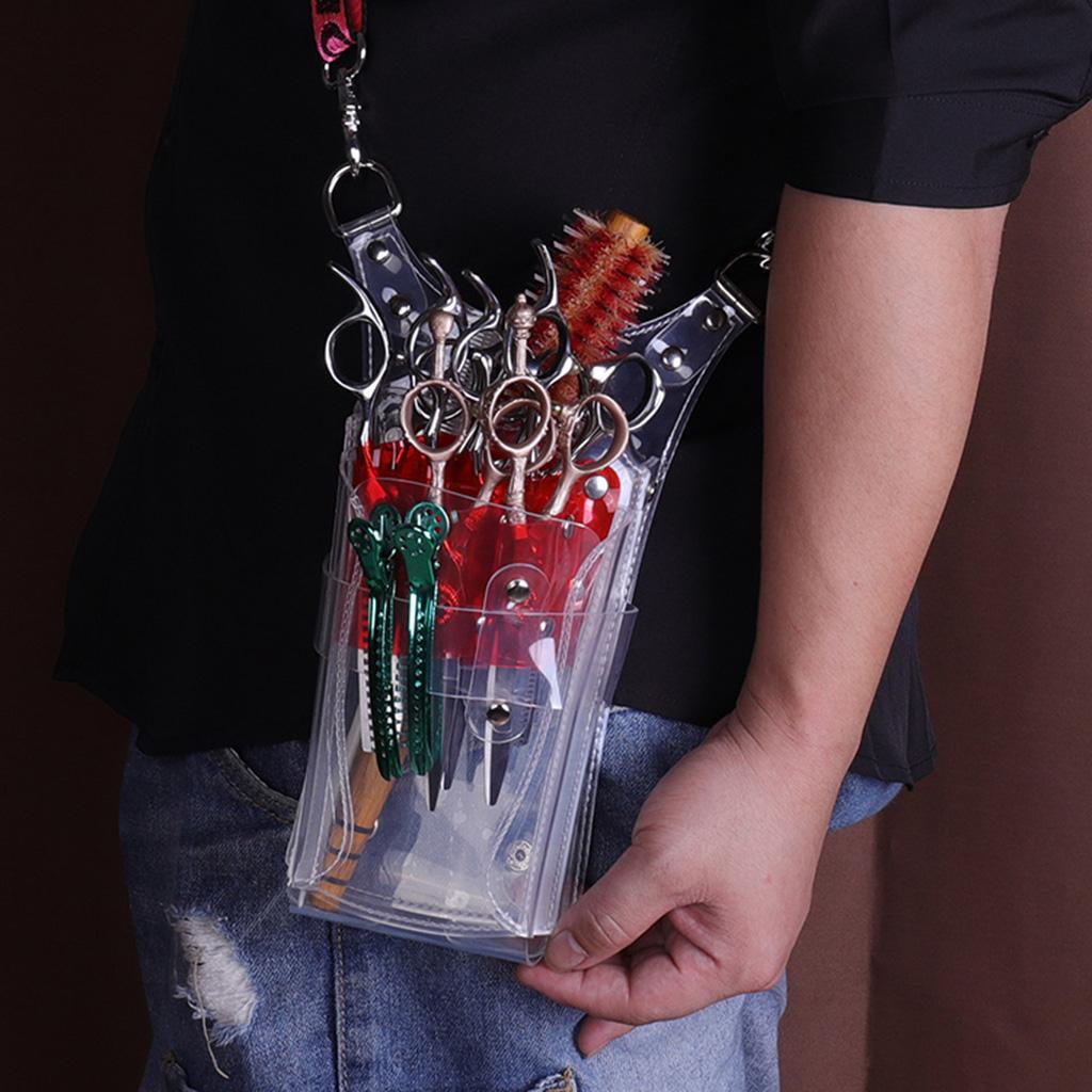 Plastic Professional Barber Cutting Shear Scissors Bag Holder Pouch Purple