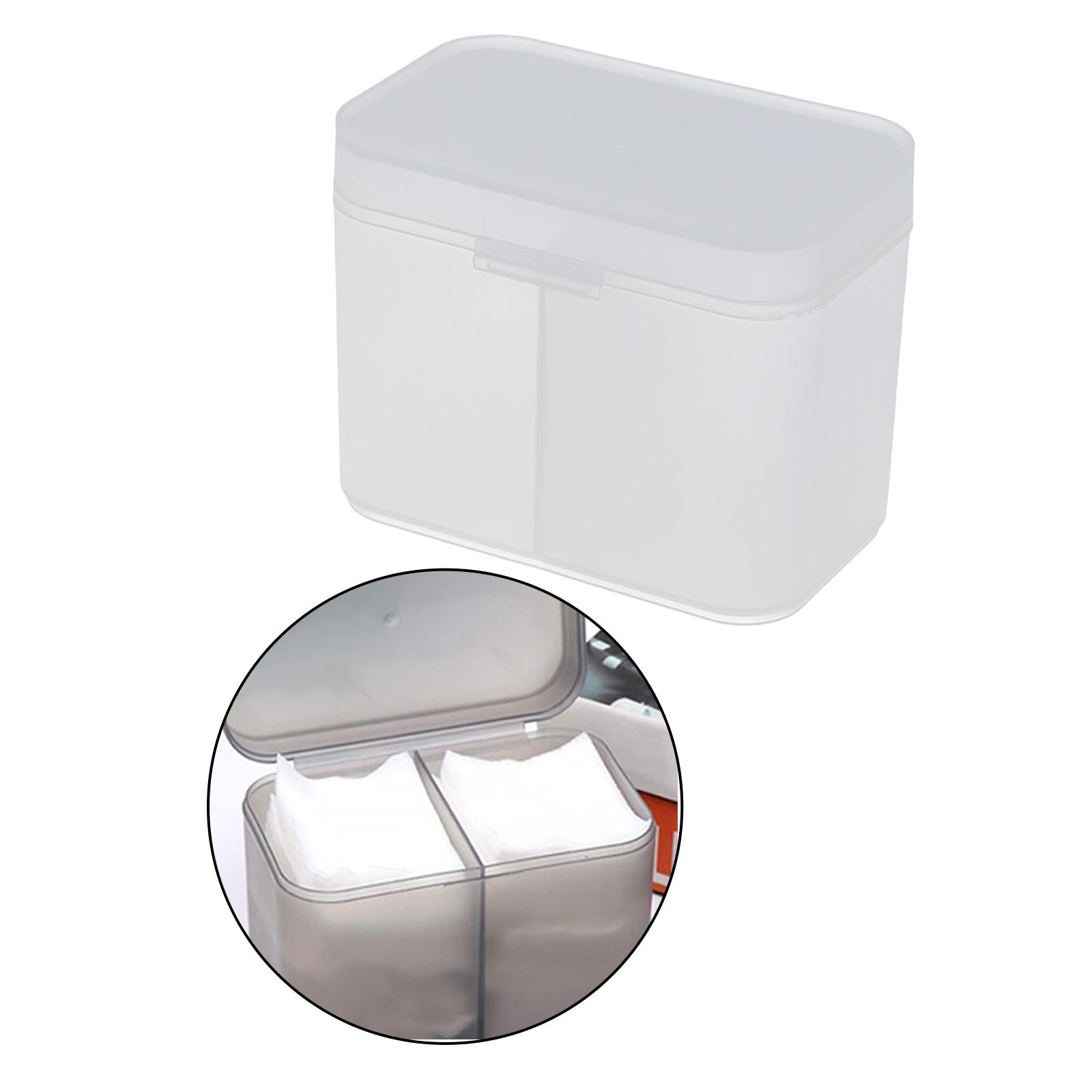 Plastic Organizer Holder Cotton Swab Nail Towels Makeup Pads Storage Clear