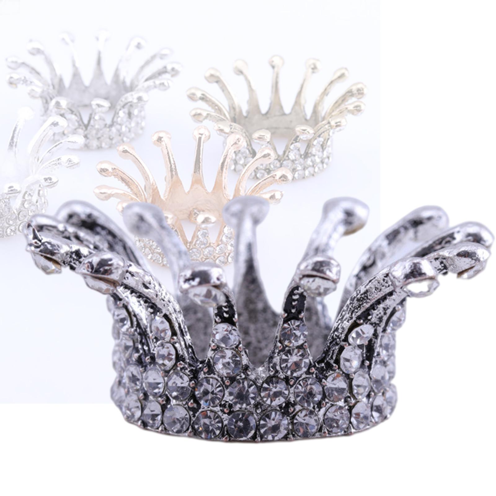 Crown Nail Brush Holder Manicure Painting Pen Displayer Stand Antique Silver