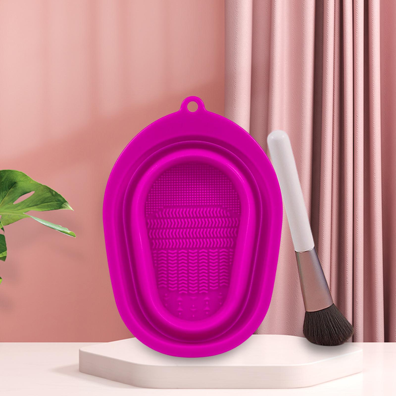 Mini Brush Cleaning Gel Mat Scrubber Professional Cosmetic Brush Drak pink