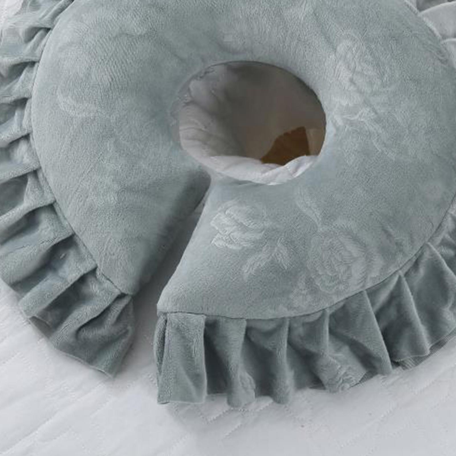 Neck Cushion U Shaped Washable Reusable Comfort for SPA  Gray