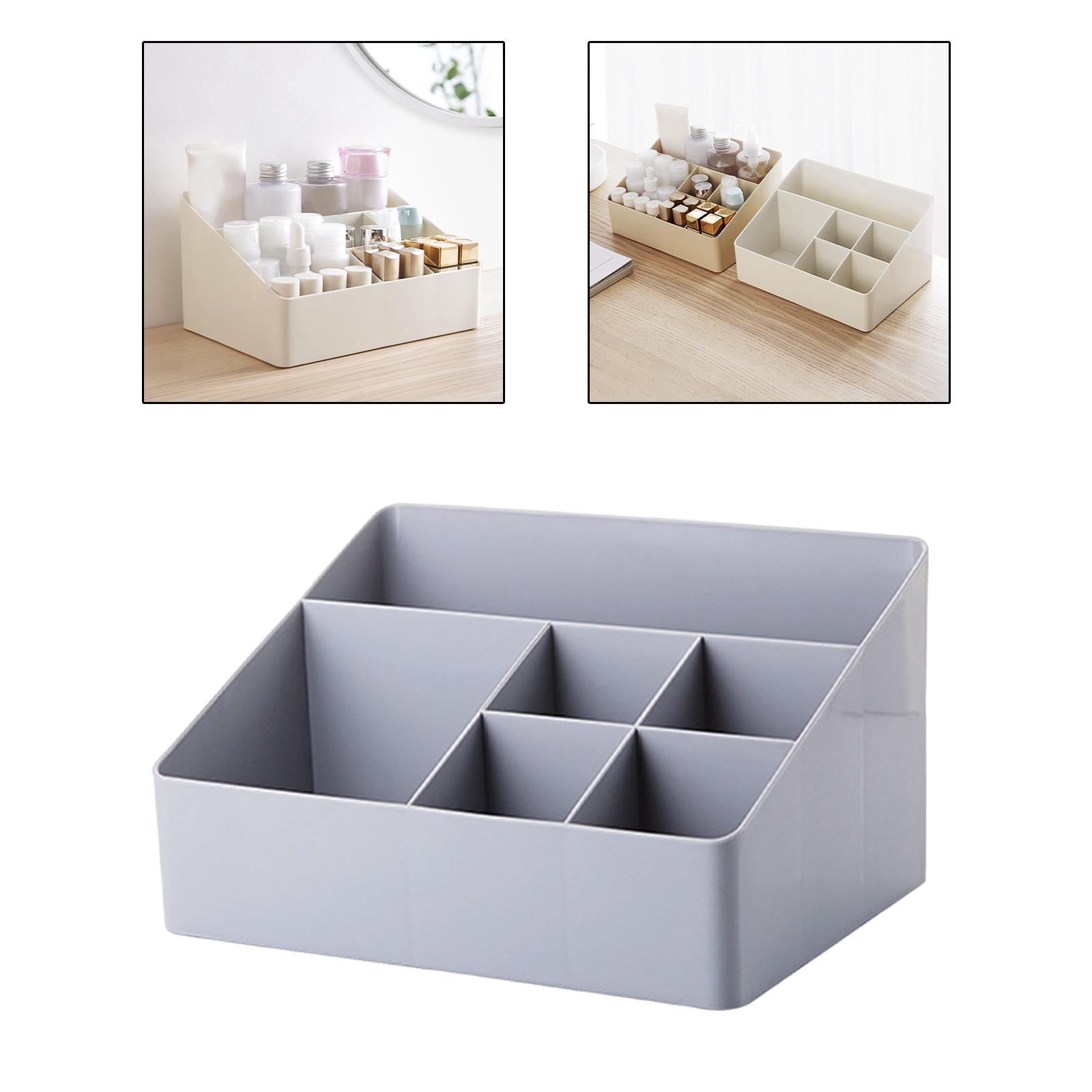 Cosmetic Storage Box Makeup Desk Organizer for Jewelry Grey Blue