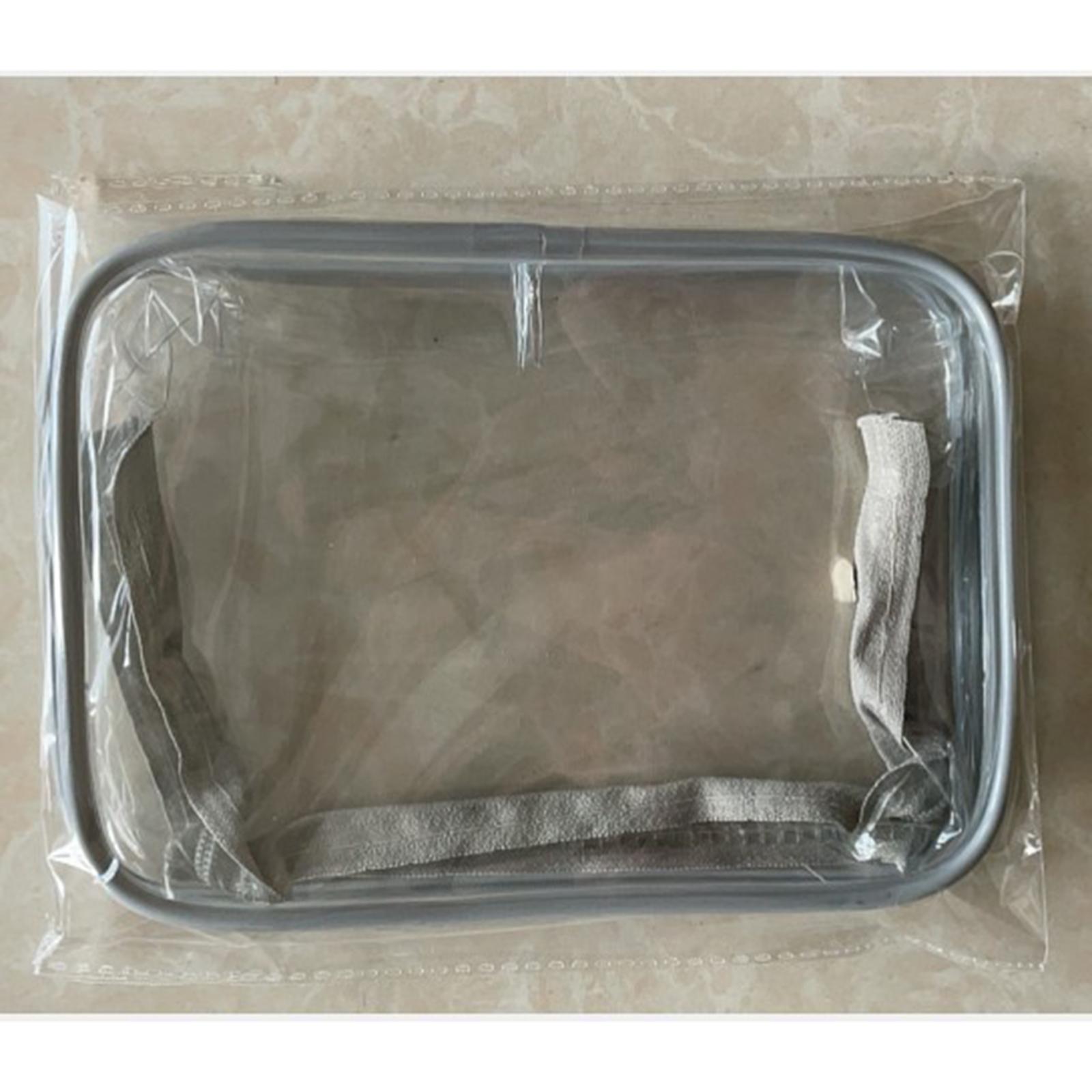 2xWaterproof Toiletry Bag Reusable Holder Container Beach Bag Clear Makeup Bag Gray