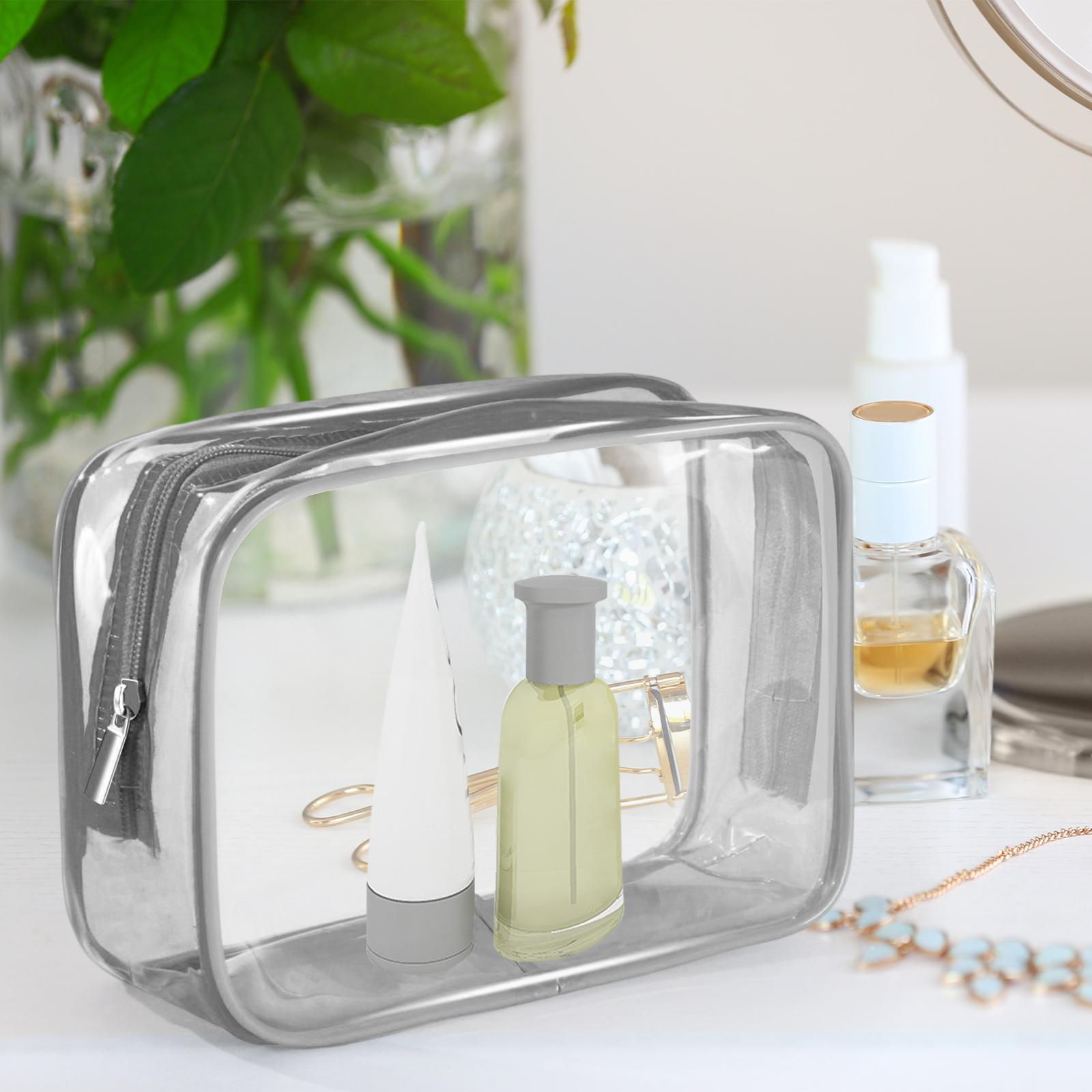 Waterproof Toiletry Bag Reusable Holder Container Beach Bag Clear Makeup Bag Gray