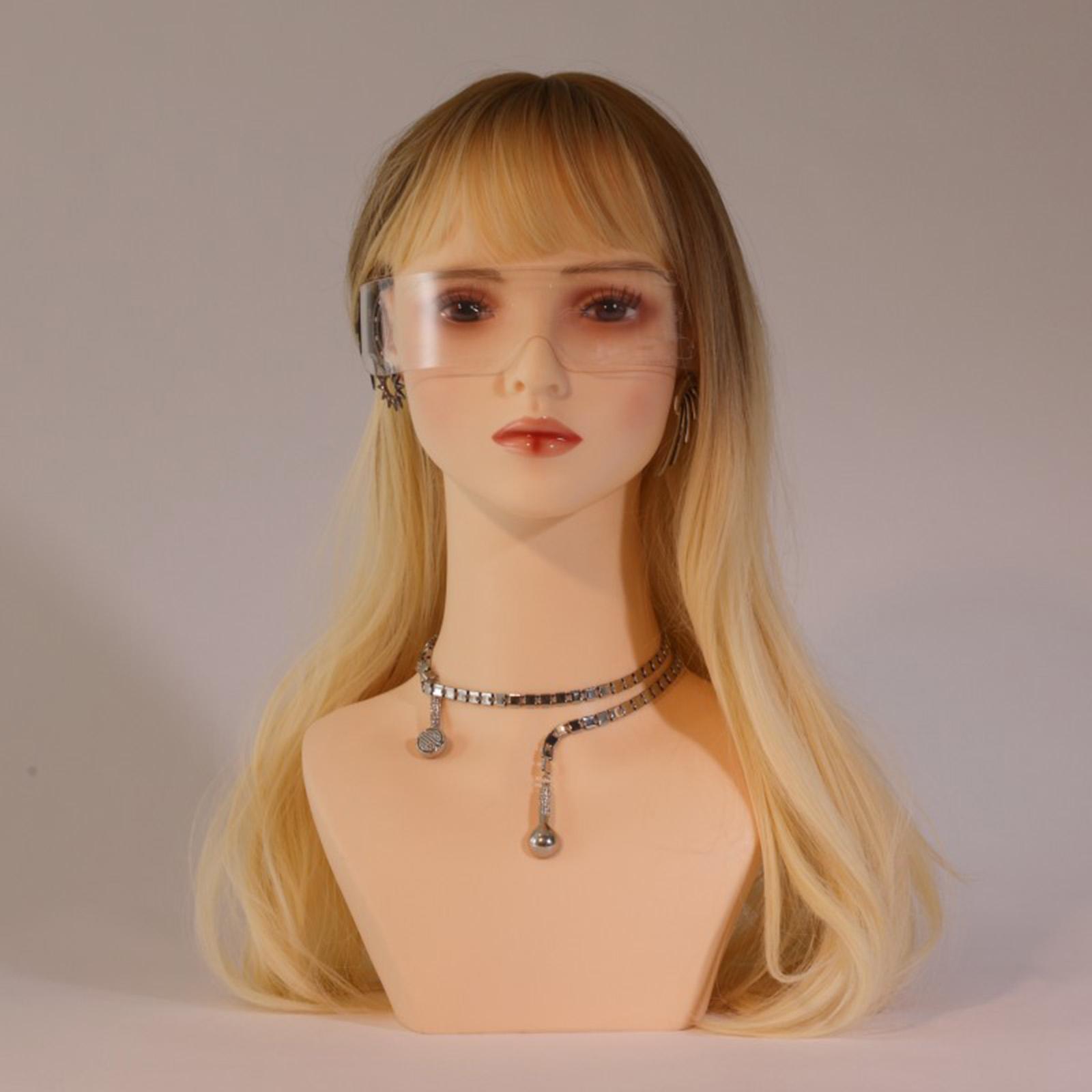 Female Mannequin Head with Shoulder for Necklace Wigs Making Styling