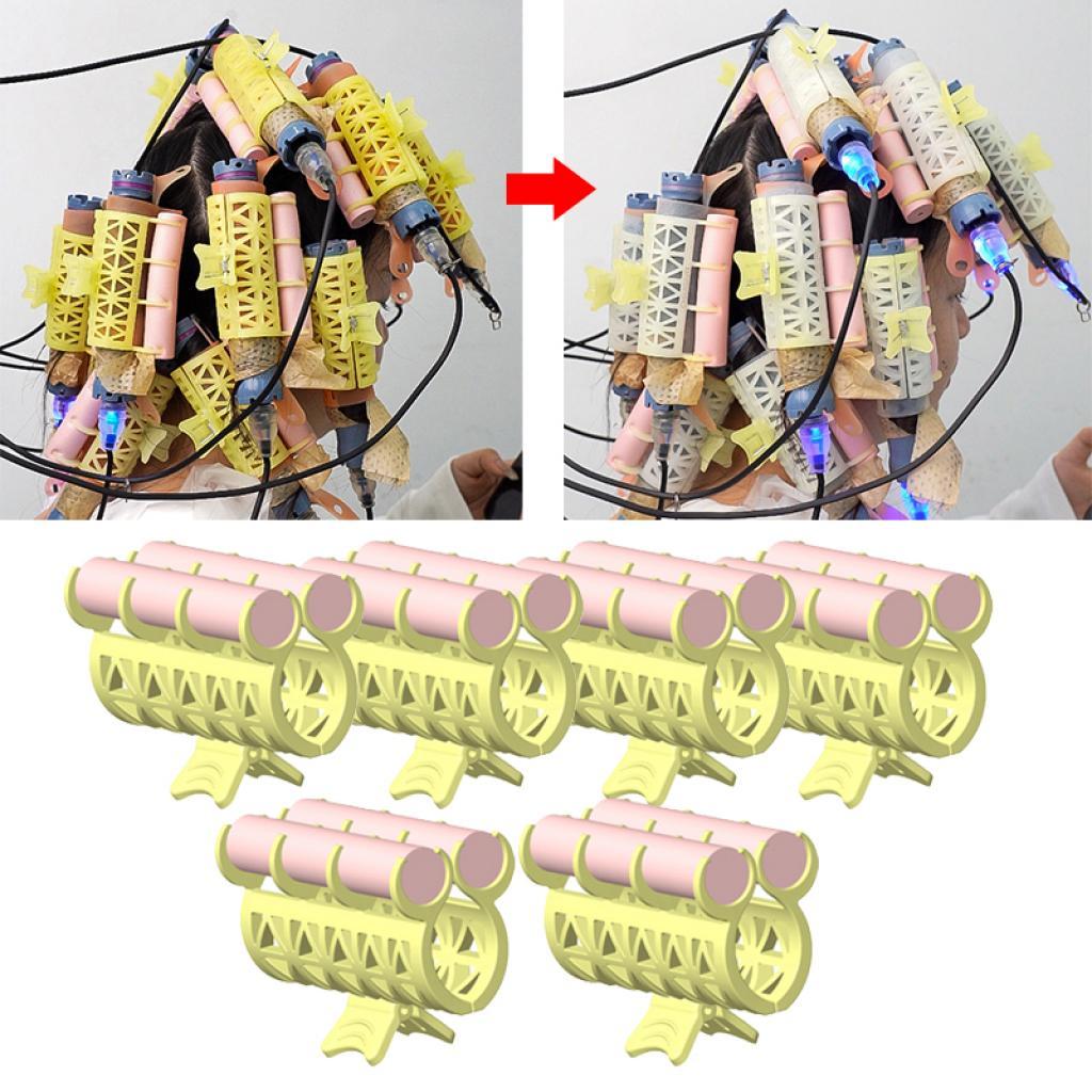 6x Hair Perm Rods Styling Heatproof Professional Headwear Hair Curling Clips L