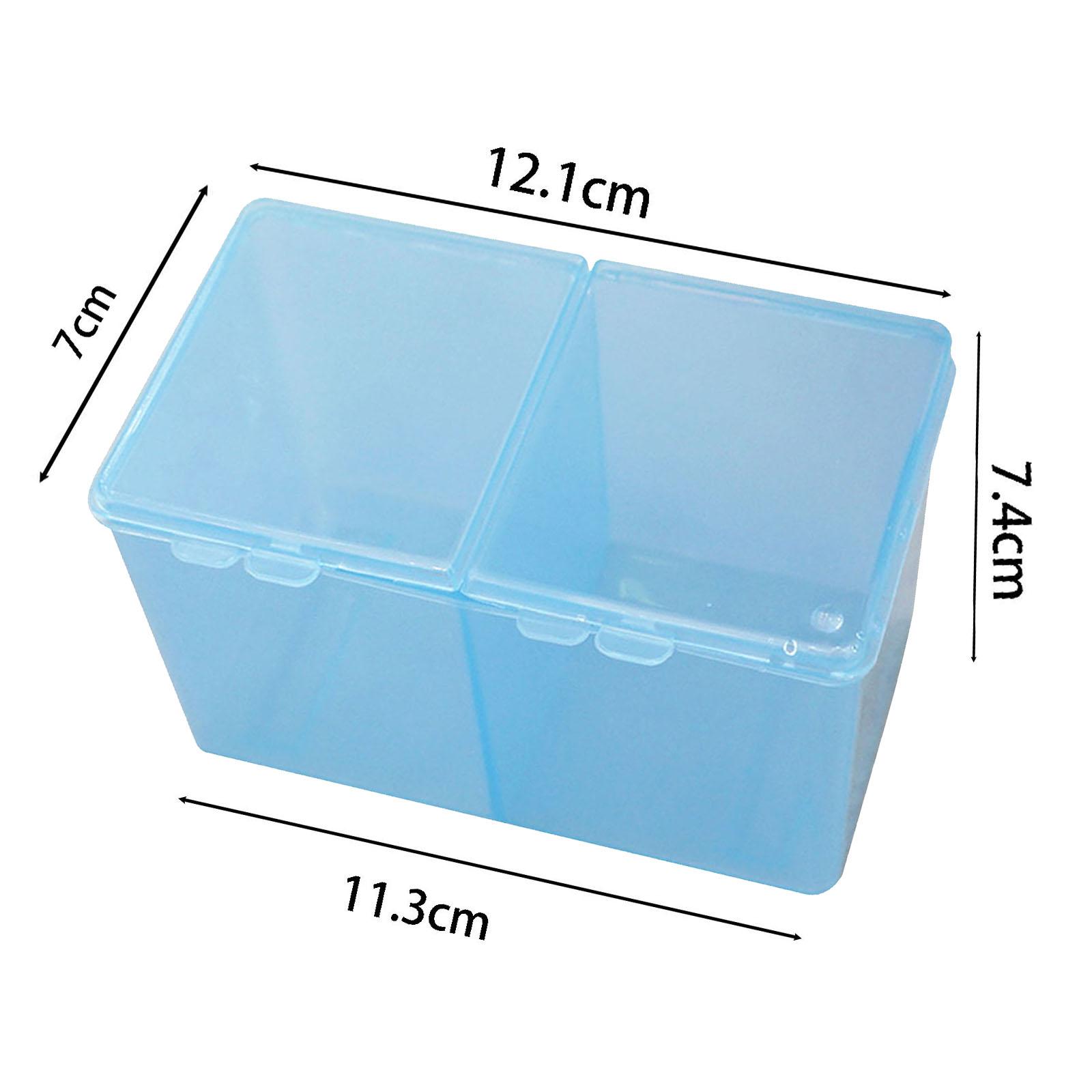 4xCosmetic Pads Container Cotton Pad Organizer for Countertop Bathroom Kitchen Blue