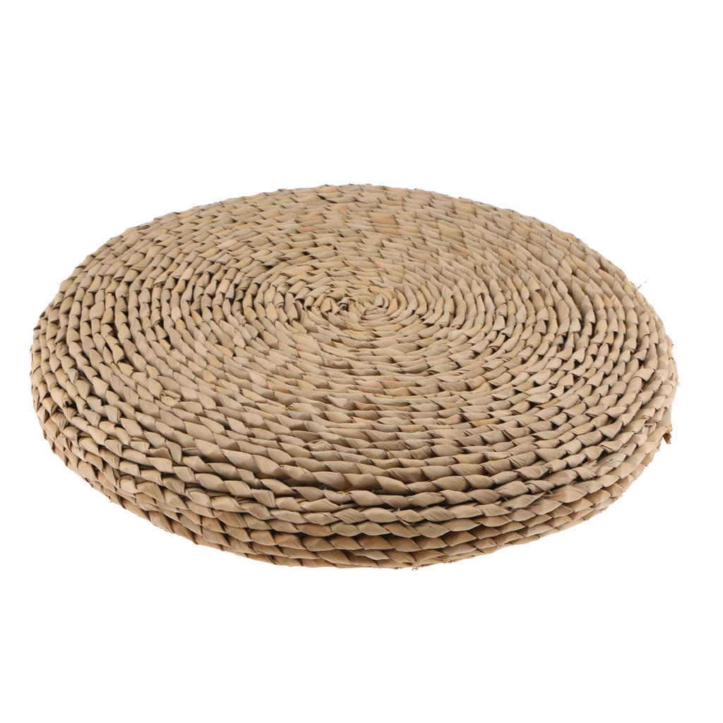 Nature Handmade Straw Woven Seat Cushion Dia. 40cm Tatami Round Braided