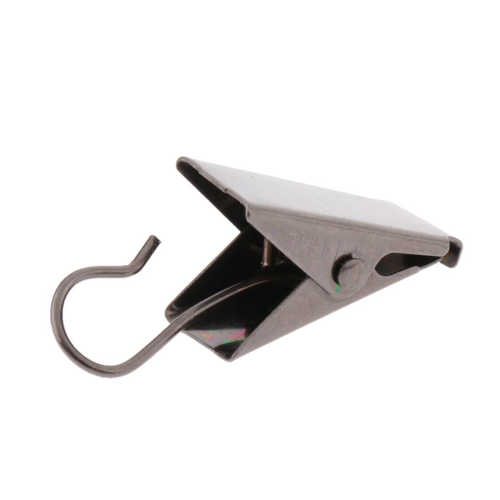 10 x Stainless Window Shower Curtain Rod Clips Metal Hook Drapery Rings