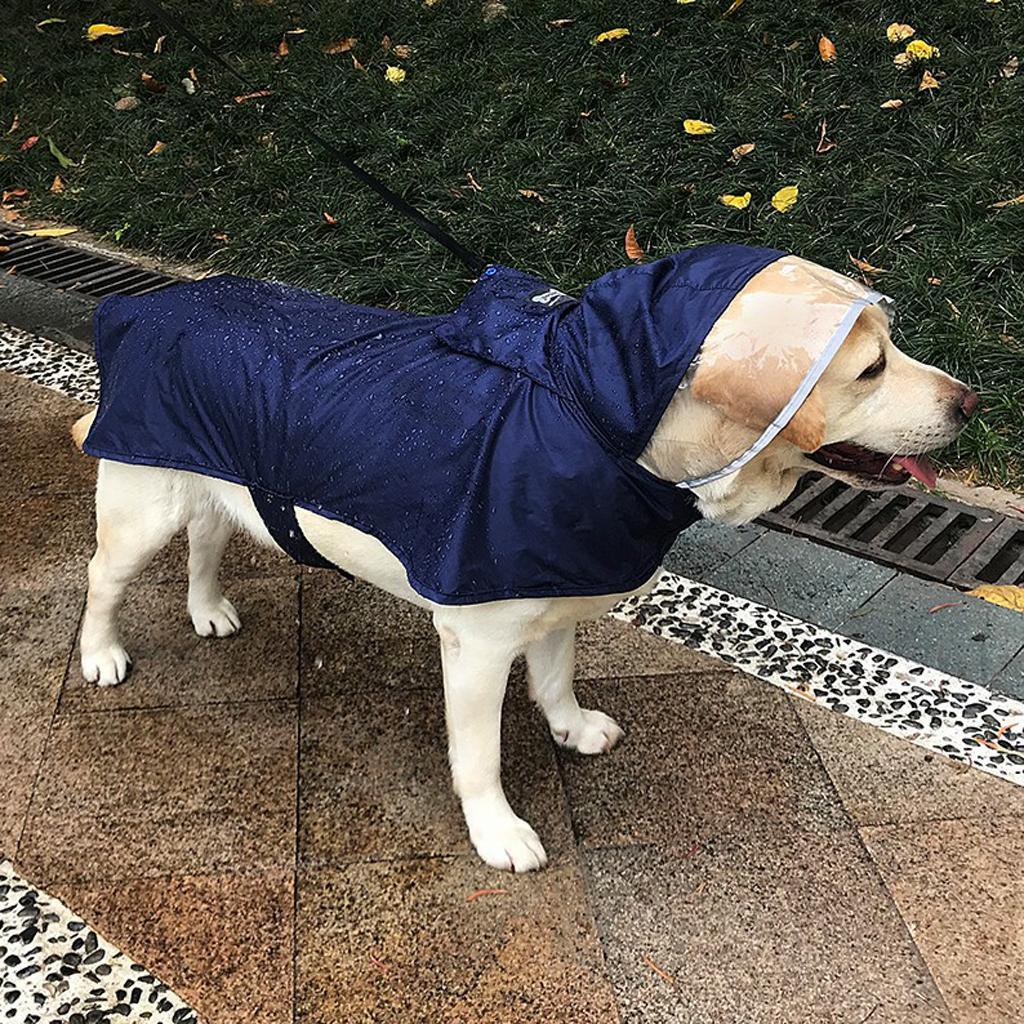 Hunderegenmantel mit Kapuze Reflektierend Wasserdicht Regenjacke Hund - Bild 7 von 9