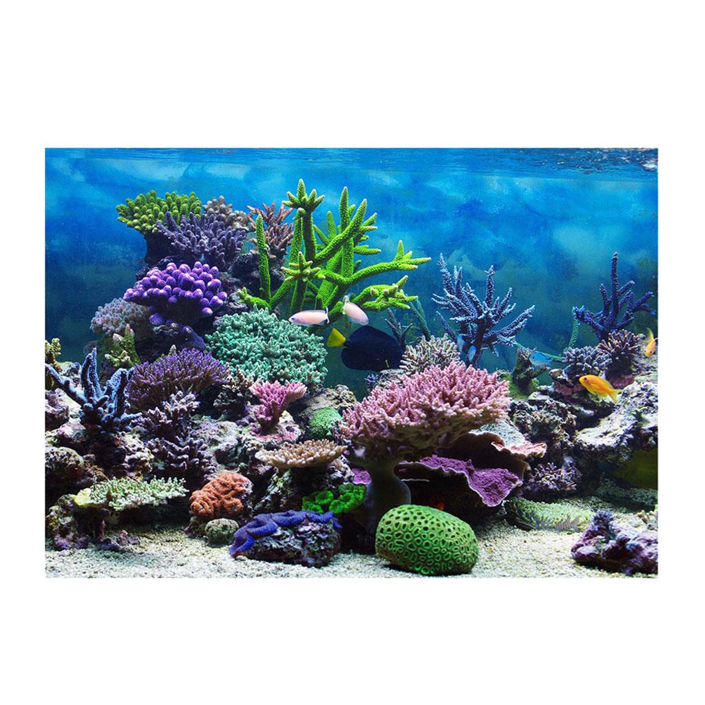 Vivid Aquarium  Background Adhesive Poster Fish Tank Wall 