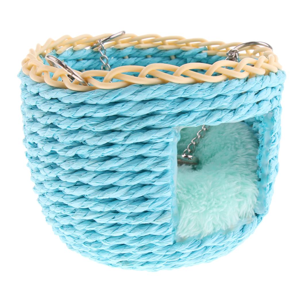 Pet Small Animal Hamster Cage Hanging Basket Swing with Removable Mat