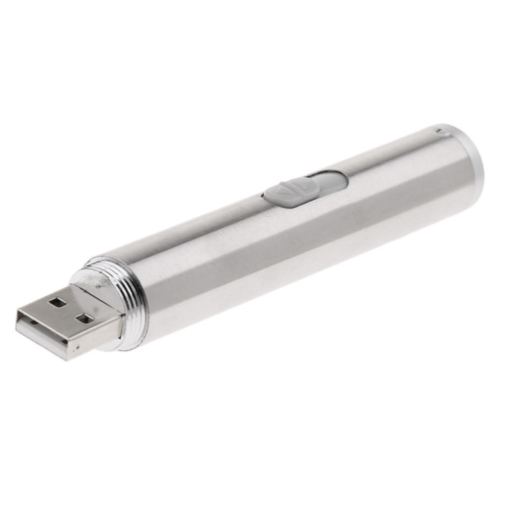 Stainless USB Rechargeable Mini Flashlight Handy LED Pen Light with Clip