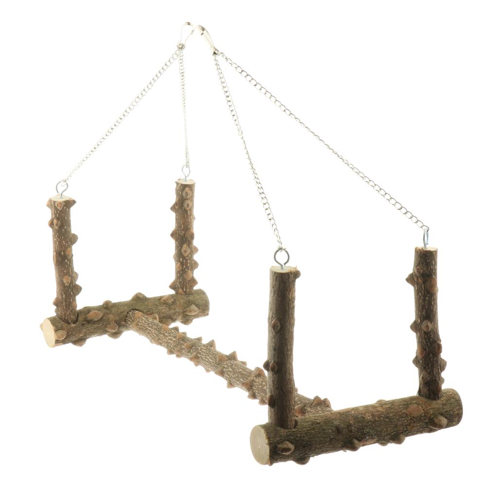 Bird Cage Parrot Large Wood Swing Stand Parrot Bird Perch Stand