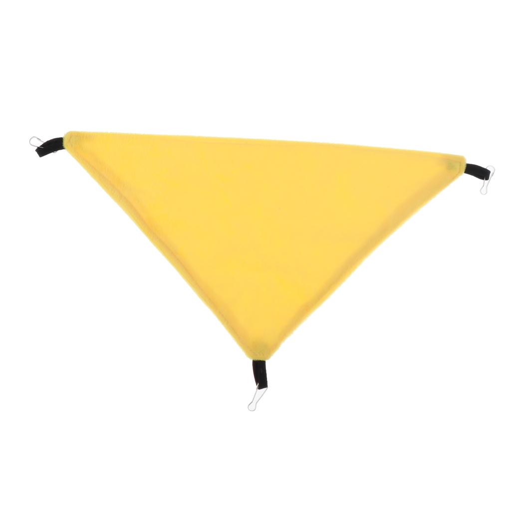 Triangular Hamster Bird Ferret Rabbit Squirrel Hammock Hanging Bed Yellow 