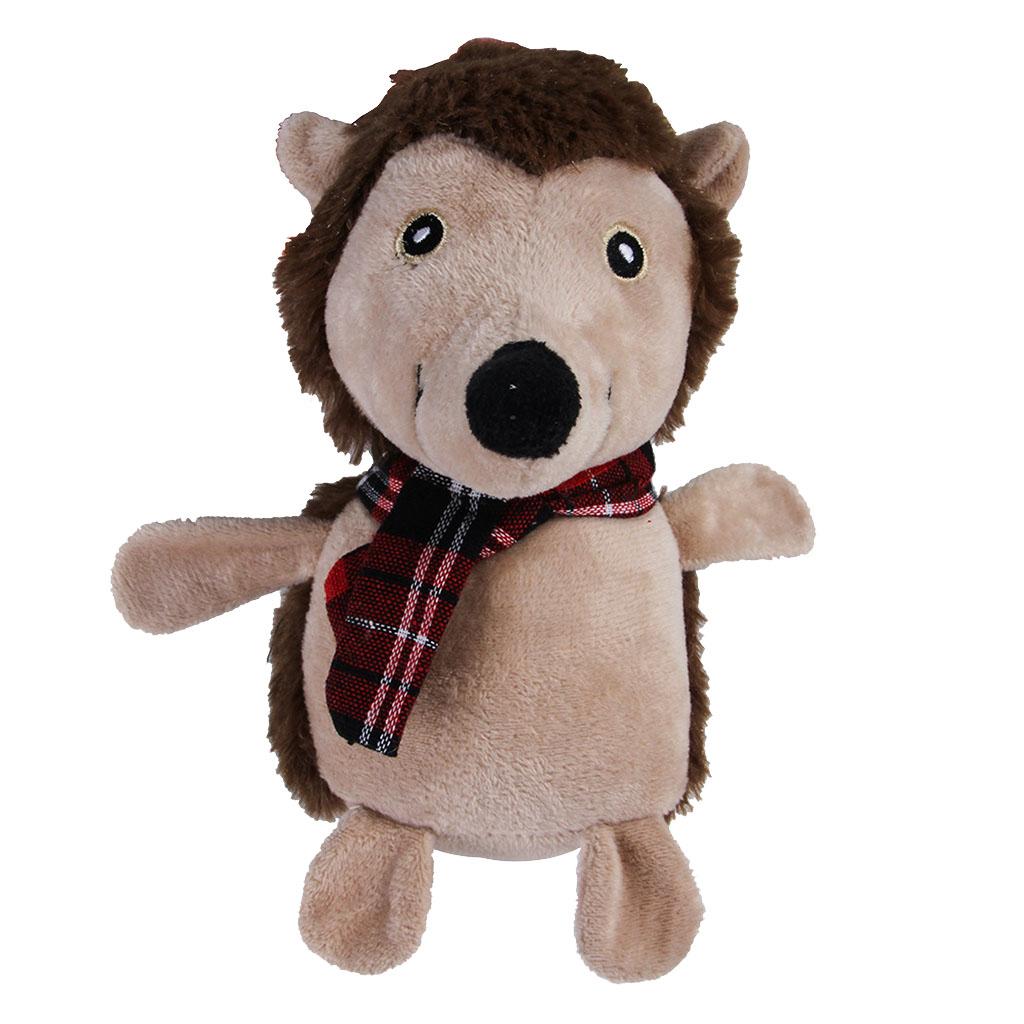Christmas Pet Dog Chew Teeth Cleaning Sound Toys Gifts Beige +Bown- Hedgehog