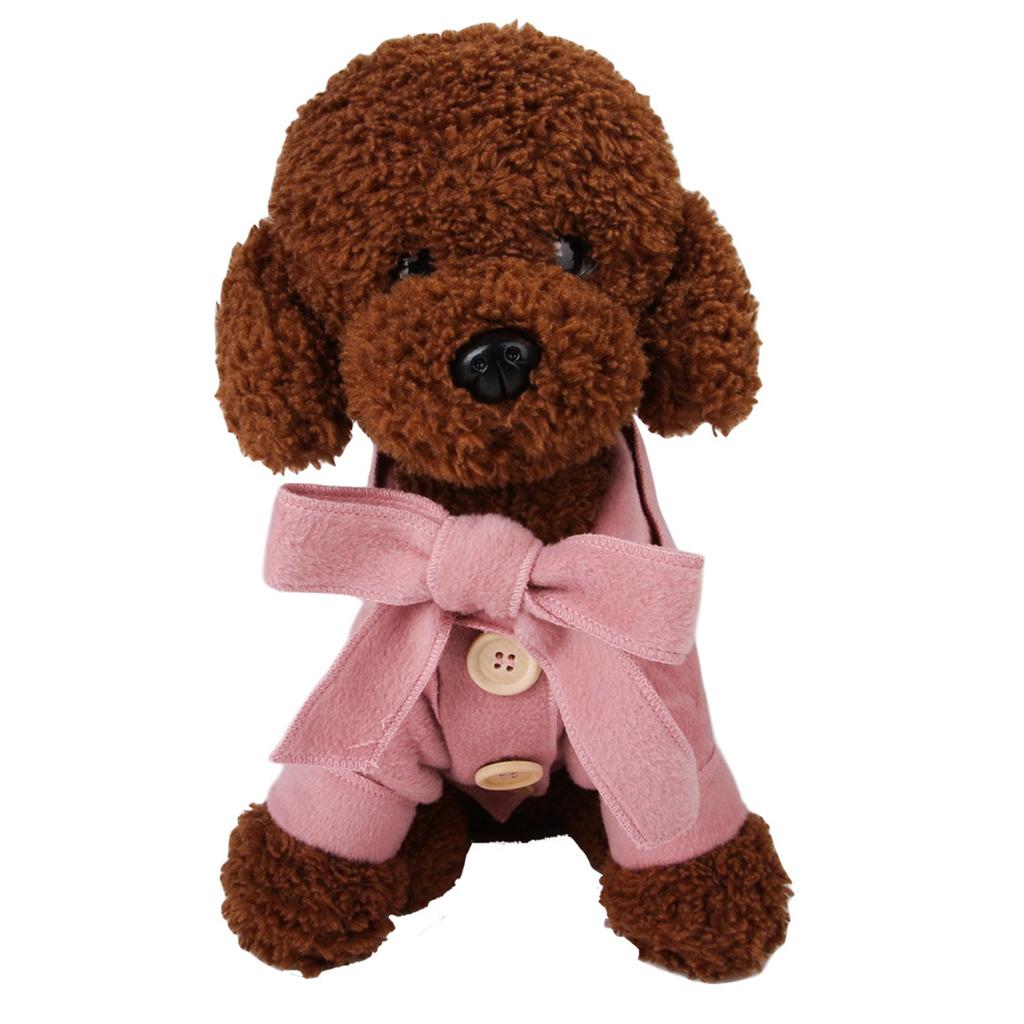 Small Dog Winter Warm Clothes Clothing New Year Outfit Apparels Pink-M