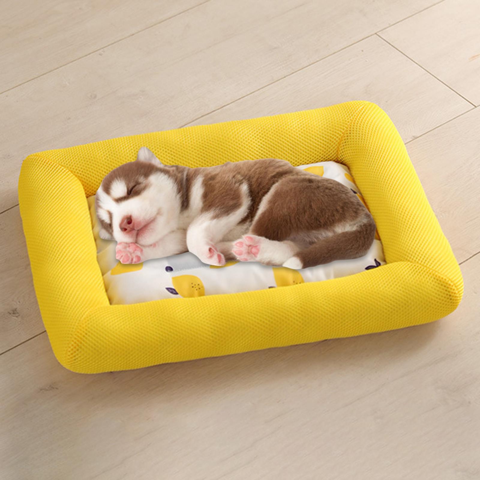 Dog Mat Pets Self Cooling Mattress Pad Sleeping Cushion Yellow 52x42CM 10kg