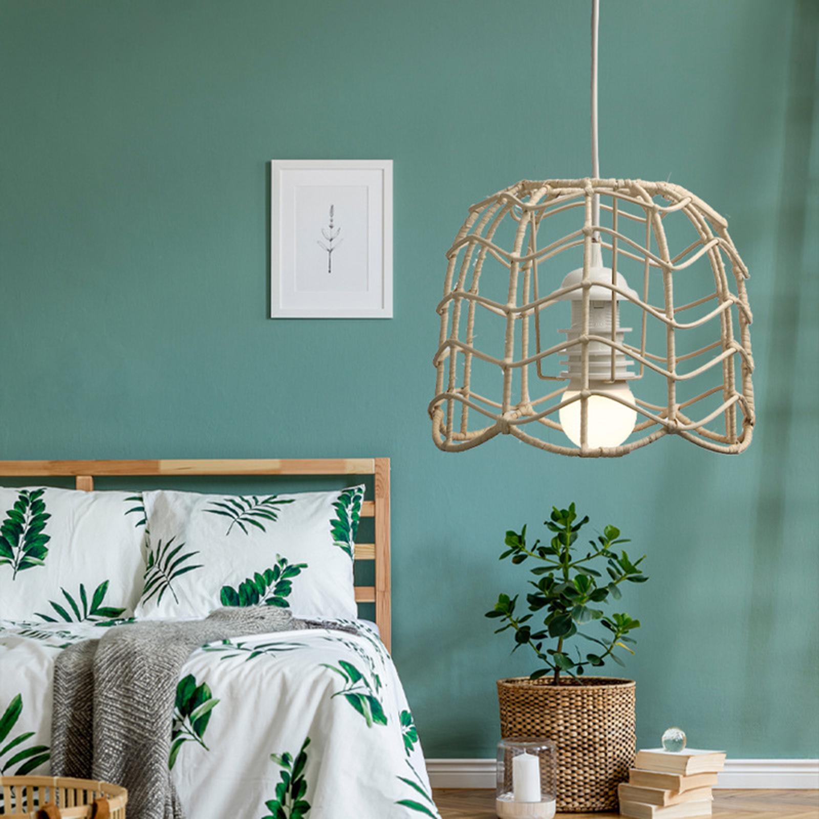 Rattan Chandelier Lampshade Nordic Style 12x25x21cm Hollow Rattan