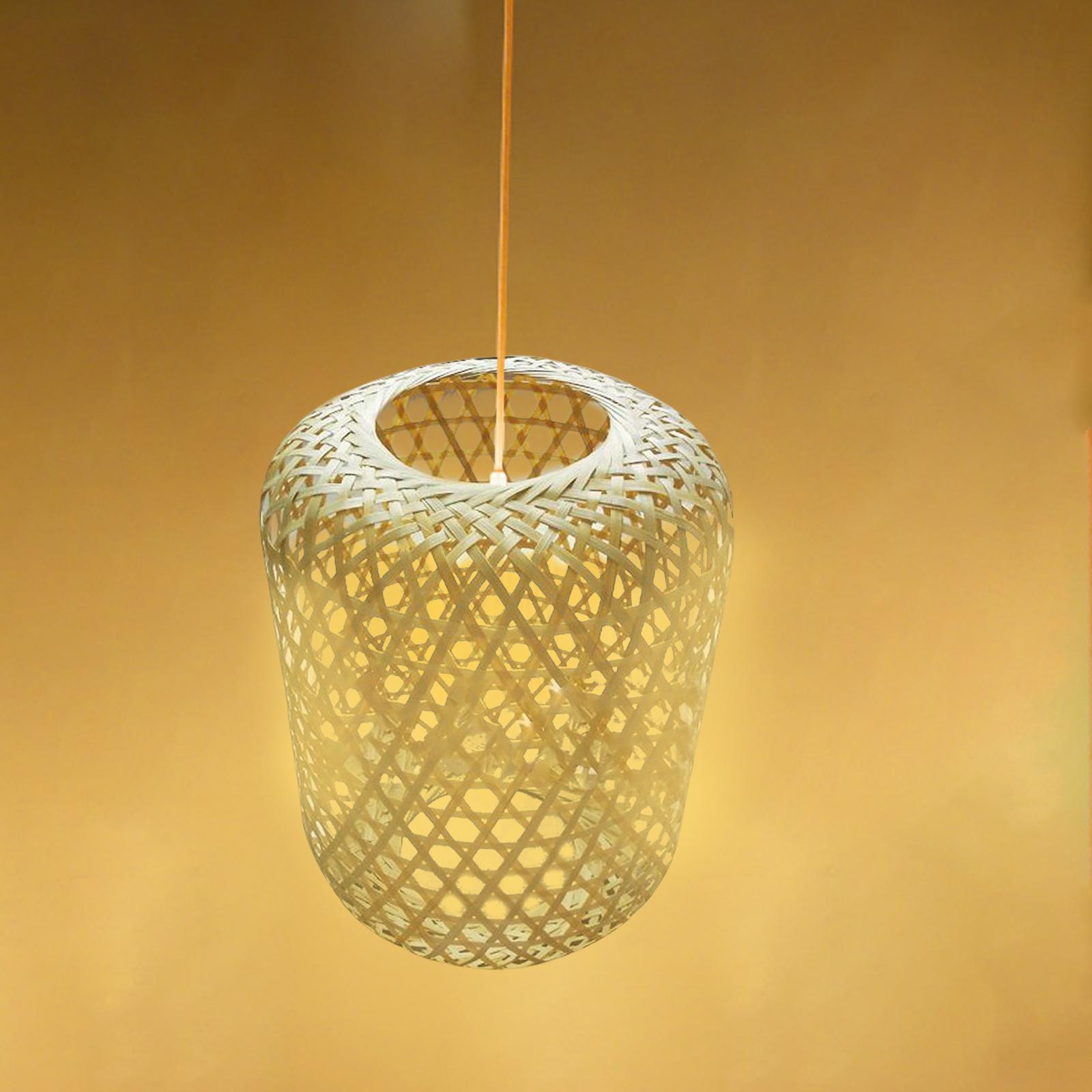 Handwoven Bamboo Lamp Shade Ceiling Light Fixture Cover for Pendant Light