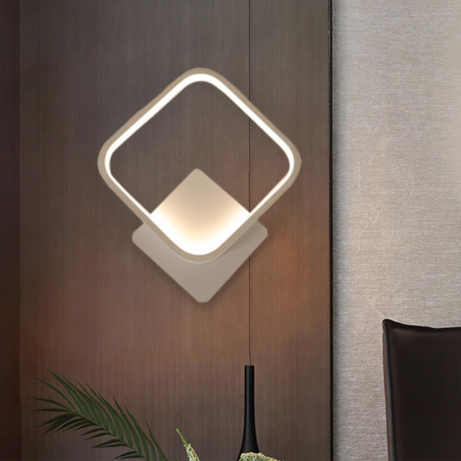 Wall Sconce Lighting Fixture White for Bedside Living Room Bedroom Square