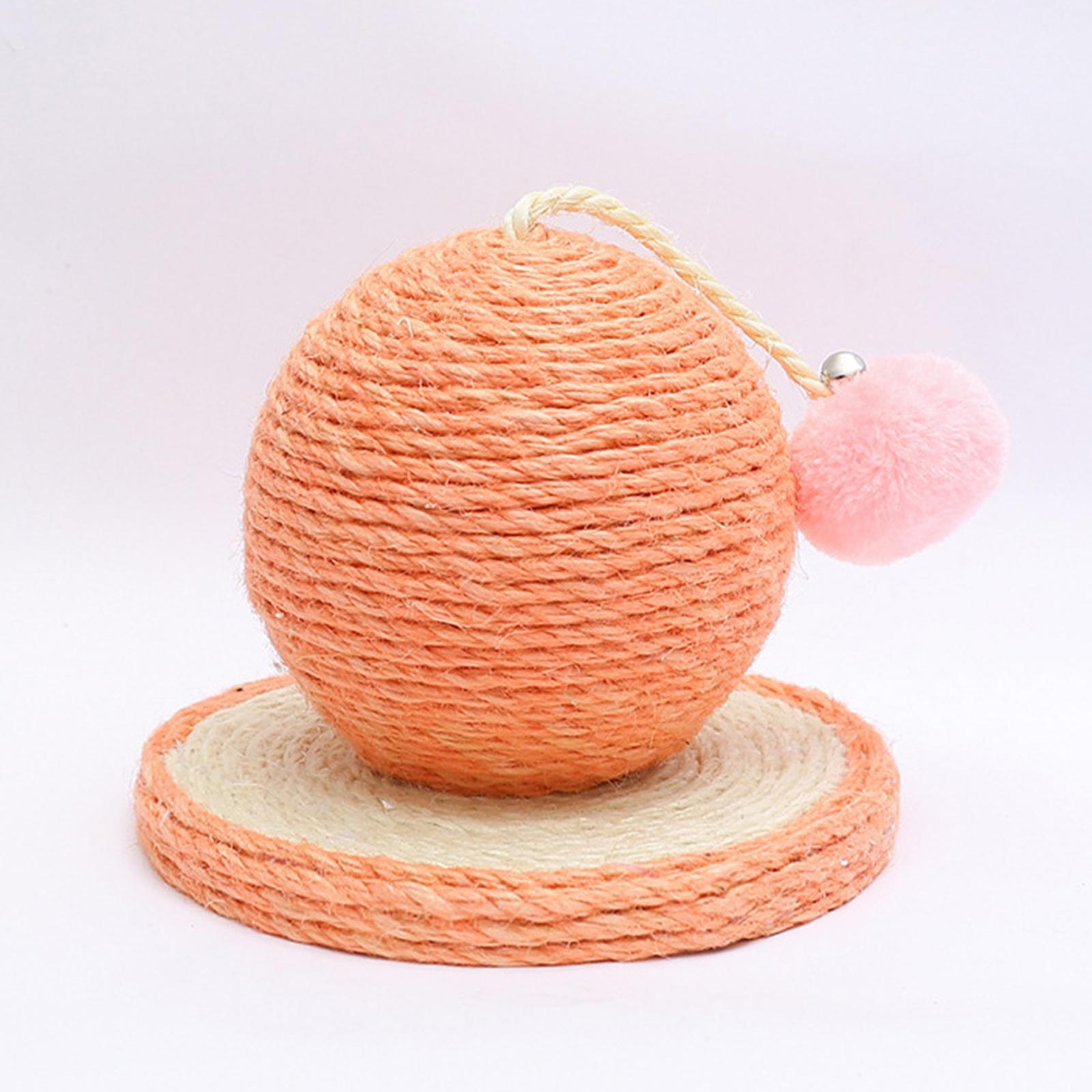 Sisal Scratching Toy Interactive Toy Rest Grind Claw Cat Scratcher Ball Pink