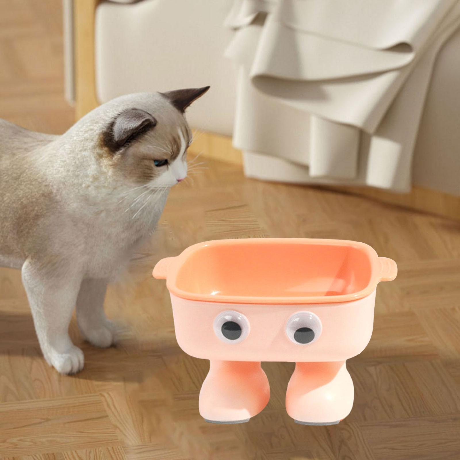 Elevated Cat Bowl Detachable Cat Dish 15° Tilted for Kitty Kitten Small Dogs Pink