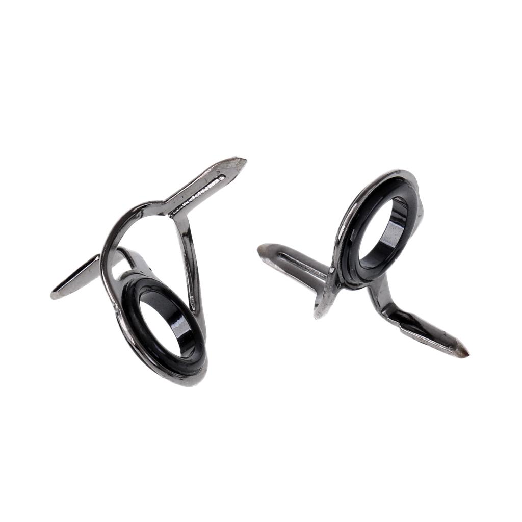 10Pcs/set Ceramic Rod Eye Rings Fishing Rod Guides Tip Stainless Steel