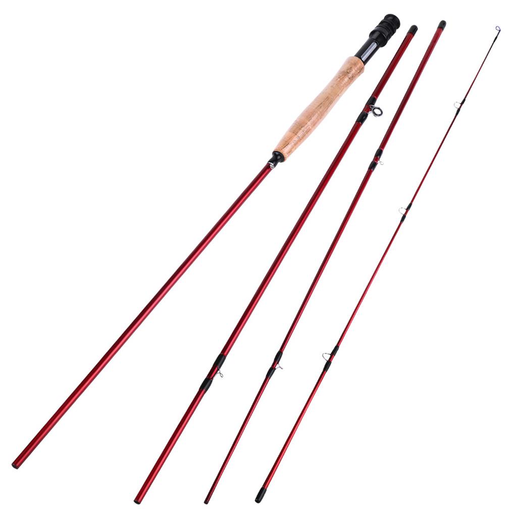 High Performance Fly Fishing Rod 4Pieces with Carbon Fiber Blank, Cork