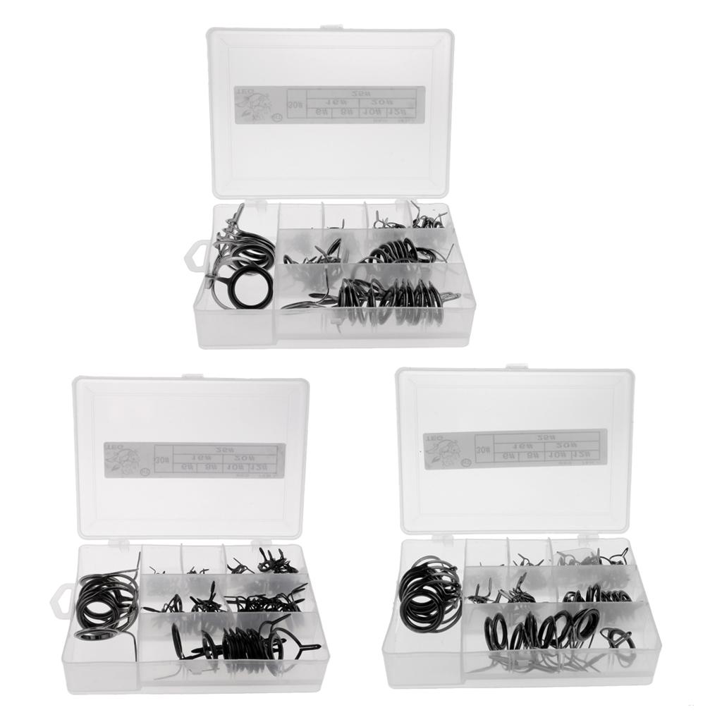 75Pcs/box Fishing Rod Guides Pole Tip Repair Kit Rod DIY Eye Rings 4mm