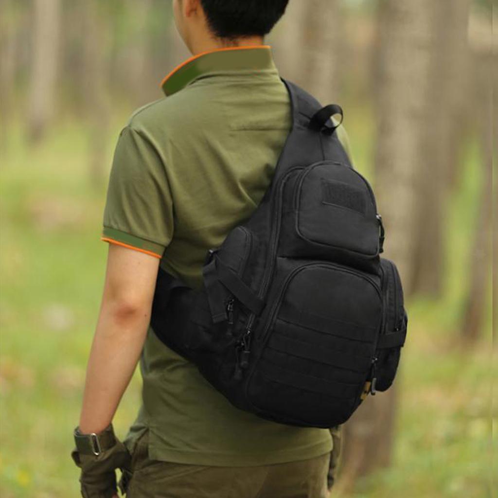 Heavy Duty MOLLE Sling Shoulder Chest Bag Outdoor Travelling Backpack ...