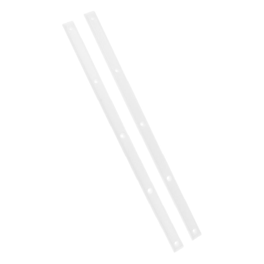2pcs Skateboard Rails With Mounting Screws Outdoor Longboard Protector White 