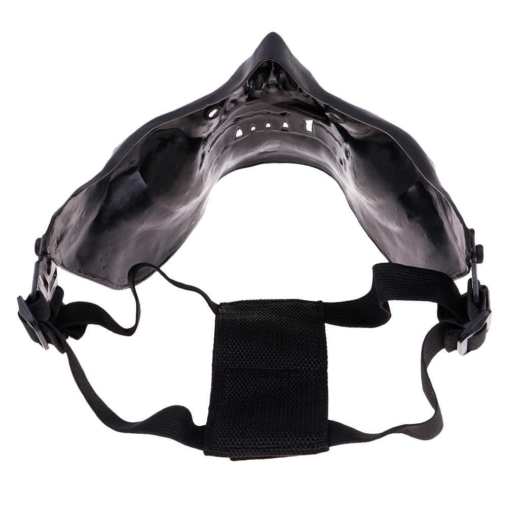 Halloween Party Skeleton Half Face Mask Skull Protective Cover Silver Black