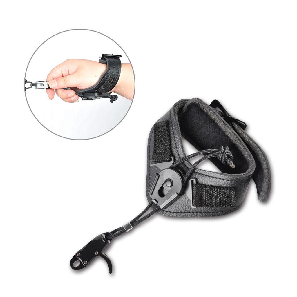 Archery Compound Bow Release - Adjustable Black Wrist Strap