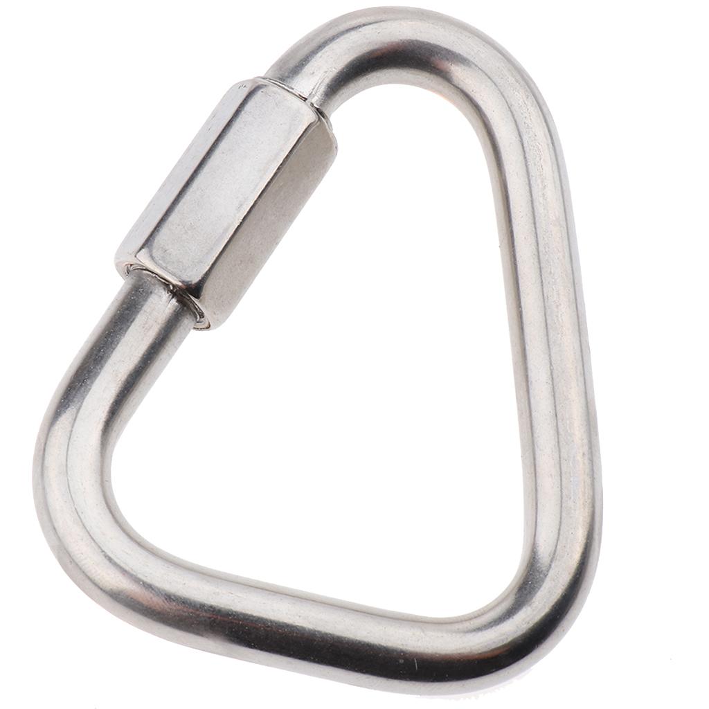 Outdoor Triangle Stainless Steel Carabiner Camping Keychain Quick Link 10mm