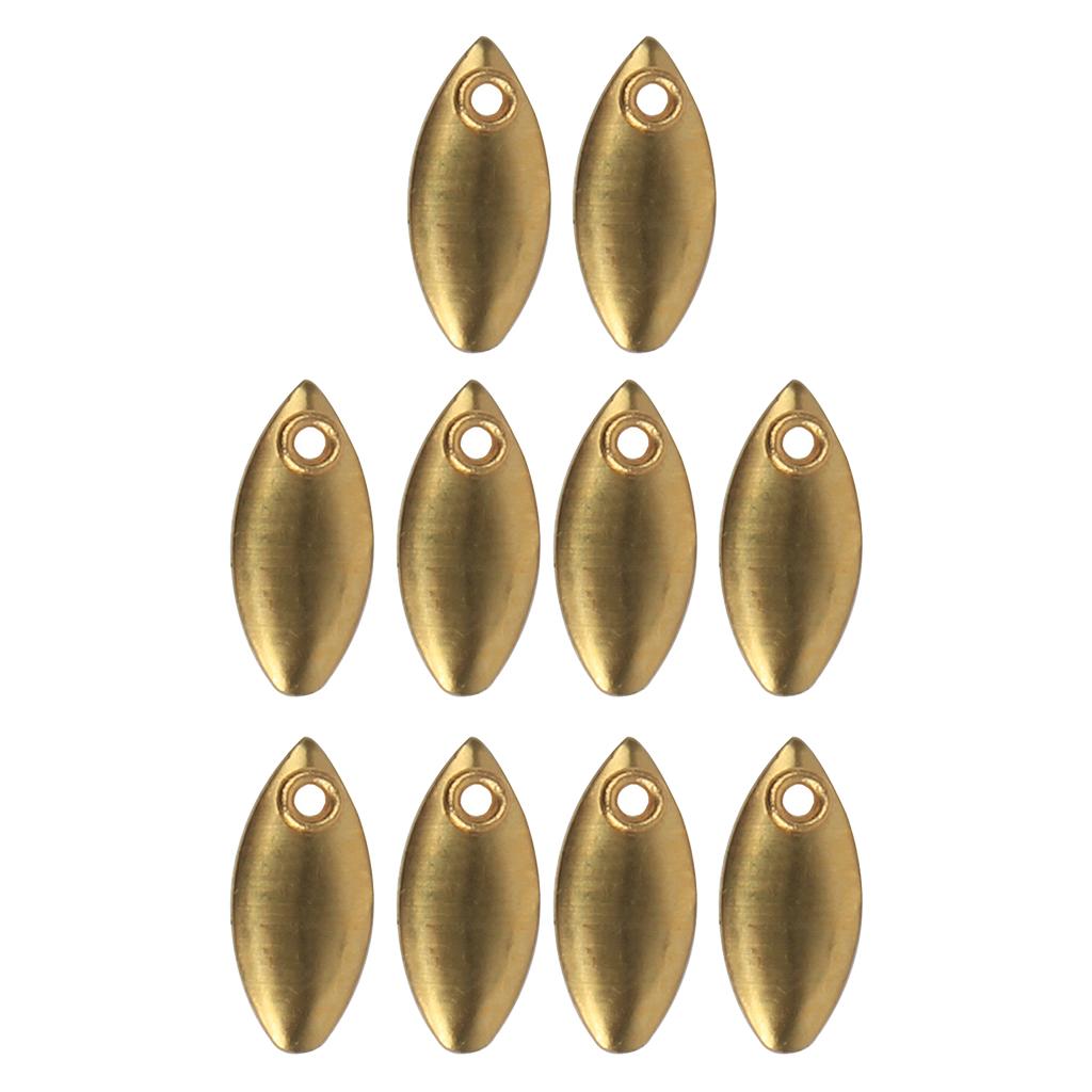 Metal Spoon Fishing Lures Hard Sequins Baits Golden 10pcs