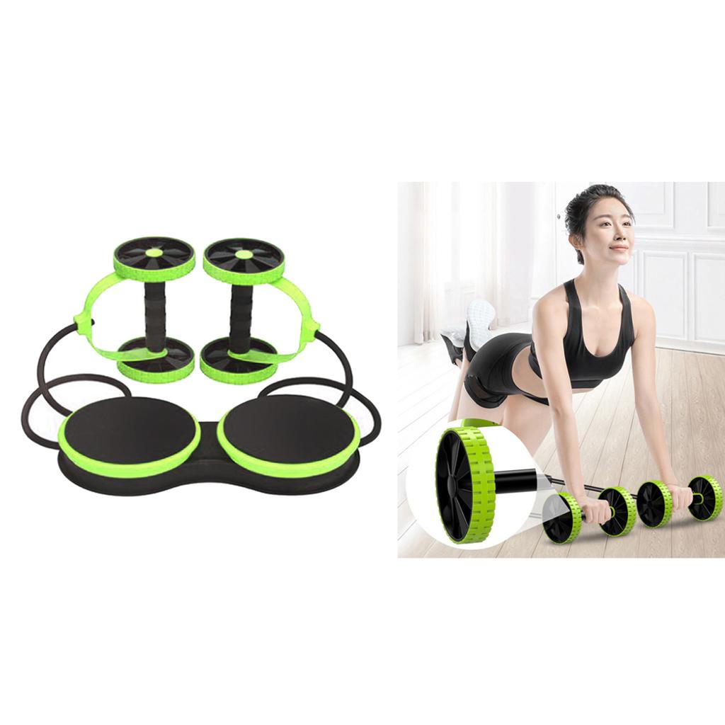 Functional Ab Roller Pull Rope Ab Trainer Belly Muscle Exerciser Wheel Green