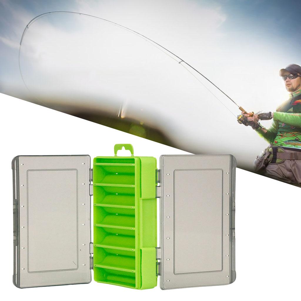 Fishing Tackle Box Clear Double Sided Jig Storage Container Organizer Green