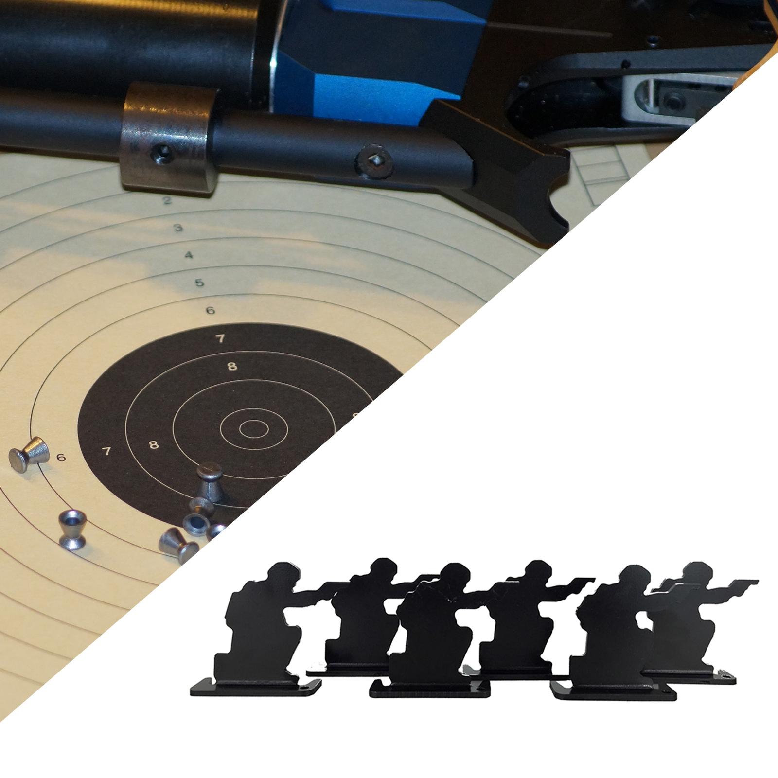 6 Pieces Metal Human Silhouette Target Set Shooting Targets Practicing C