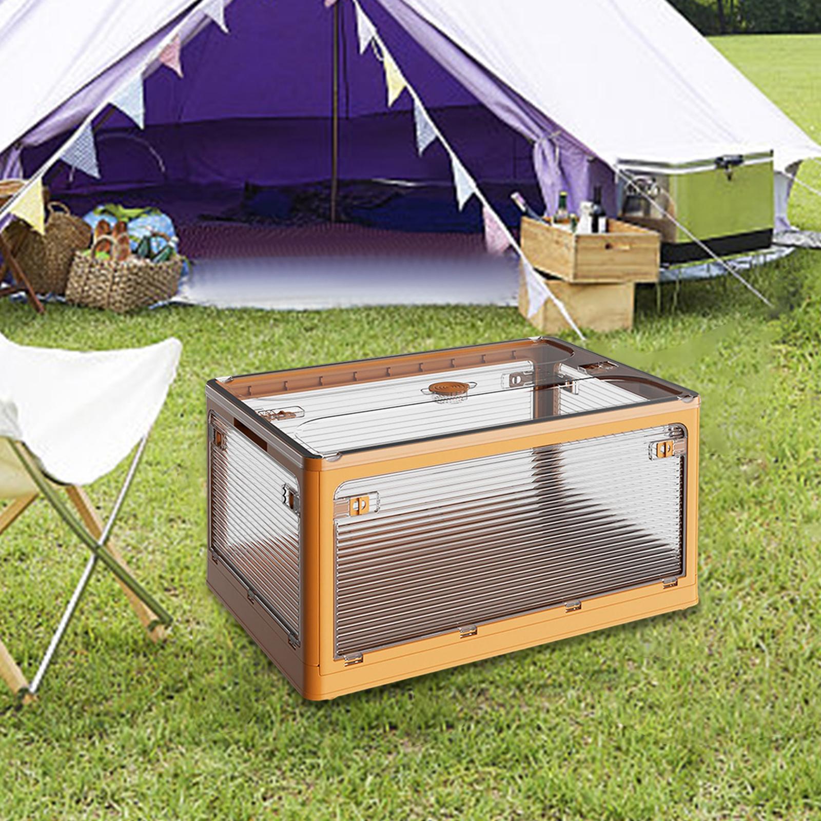 Camping Storage Box Foldable Stackable Multifunctional for Household Use Yellow