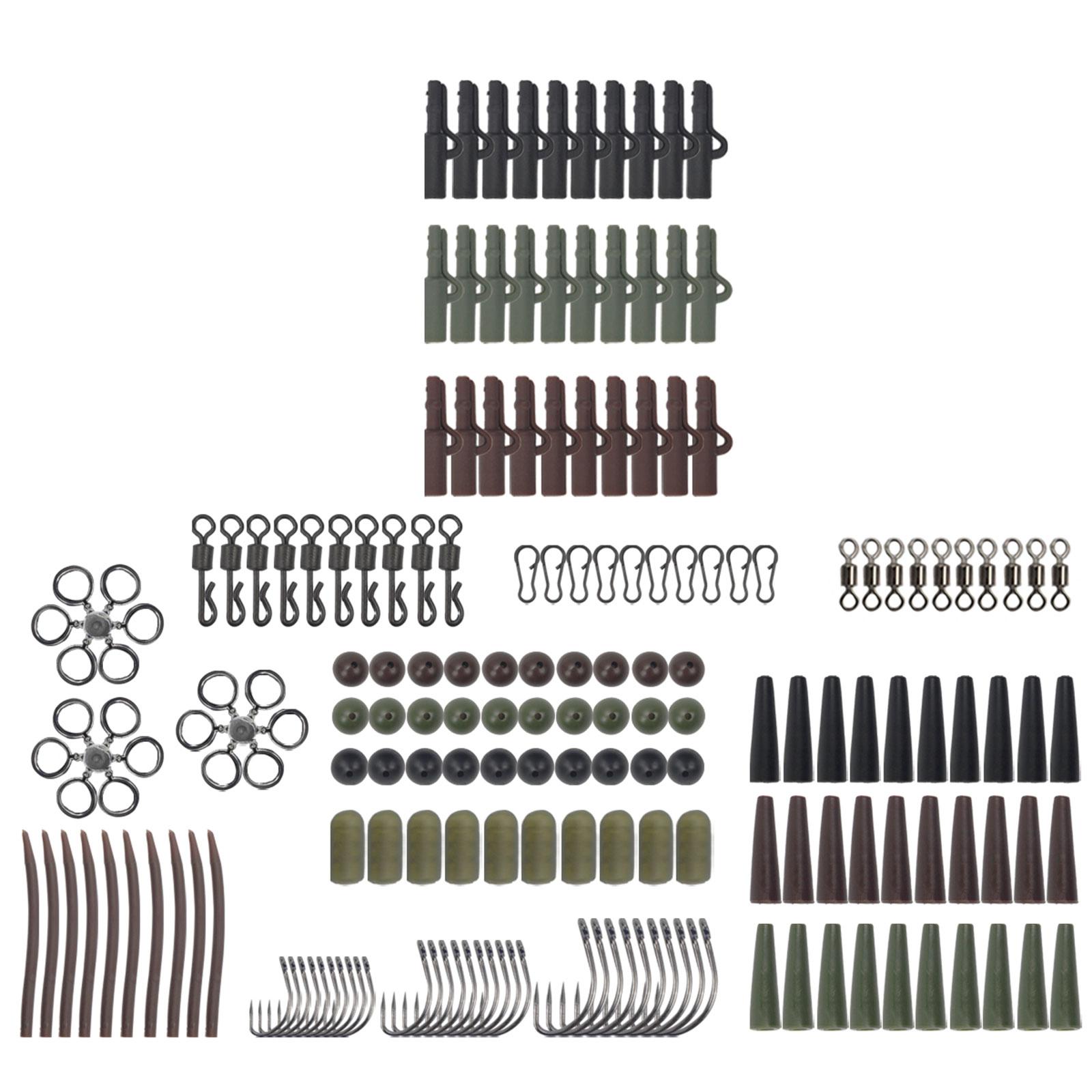 Carp Fishing Tackle Kit Rolling Swivel Coarse Fishing Sleeves Tail Rubber