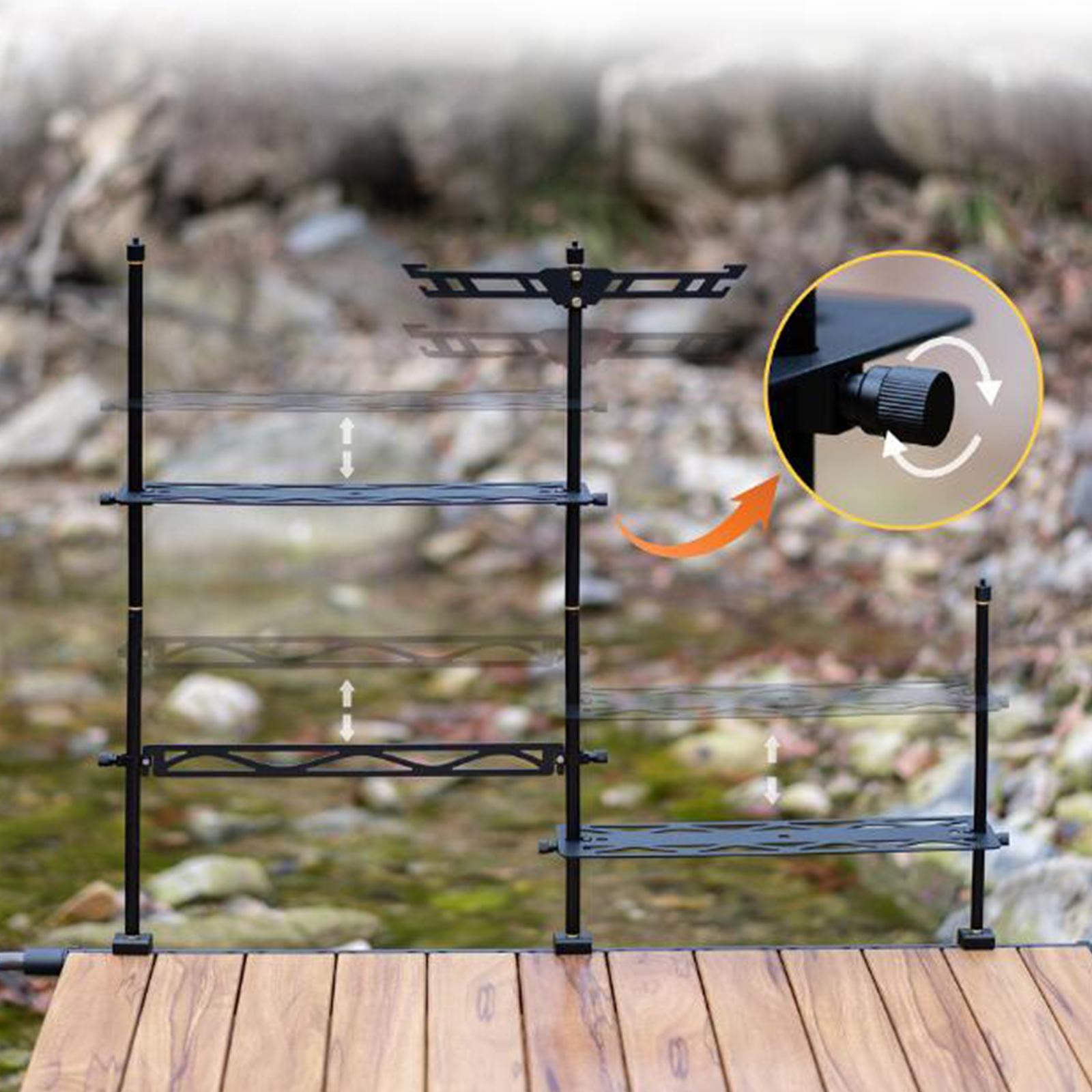 Durable Camping Lantern Holder Cookware Hanging Rack Light Stand for Fishing