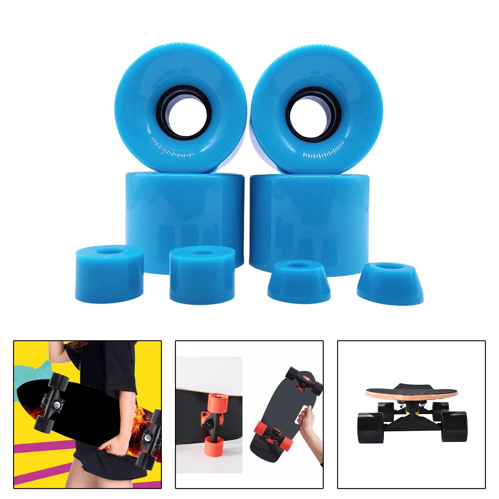 4 Pieces Skateboard Wheels 78A Hardness Durable PU Damping Wheel Replacement Blue